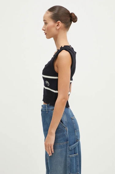 Sveter Ambush Destroyed Rib Round Neck Vest Čierna | BWHT003F24KNI0011031, 1