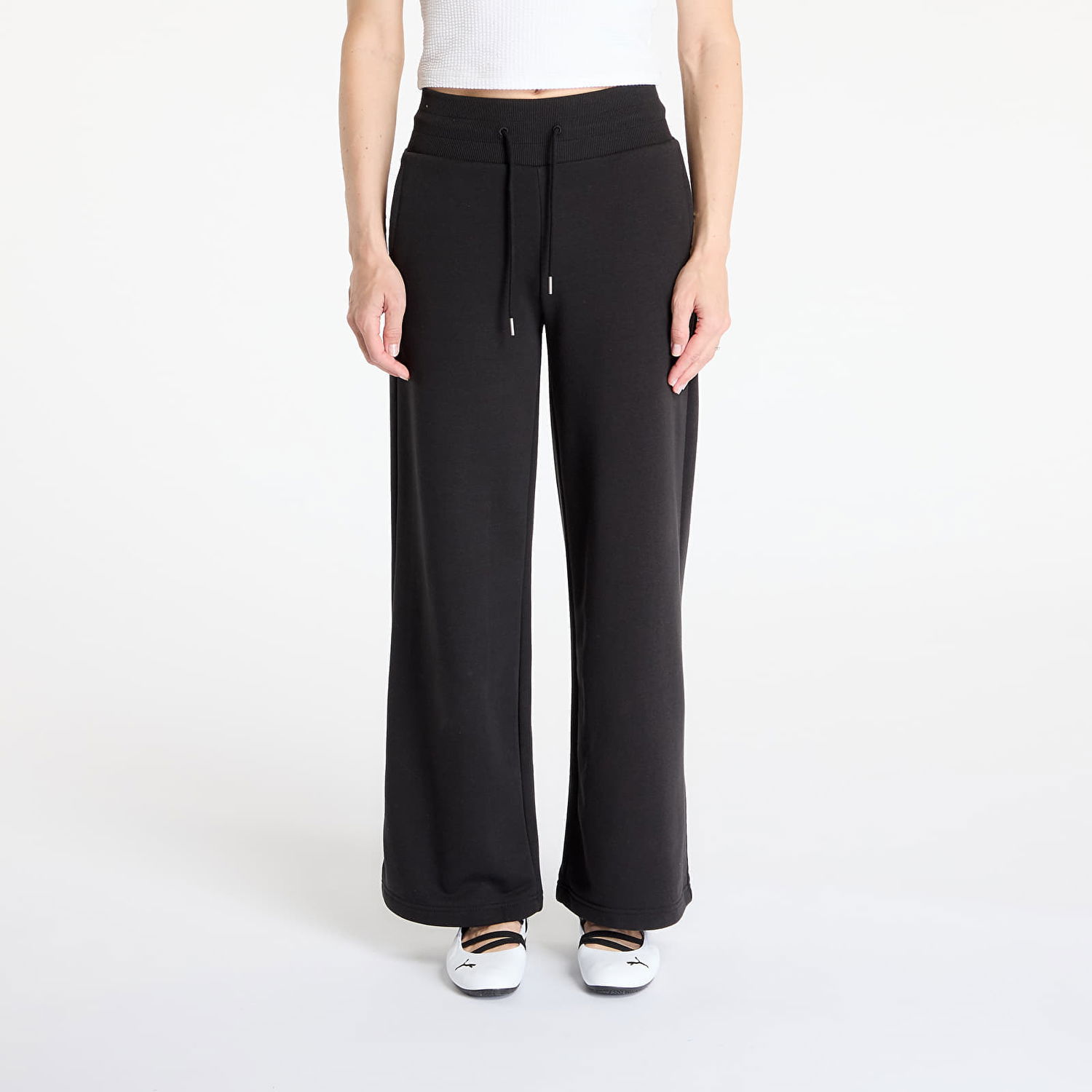 Nohavice Puma Puma Wardrobe Essentials Relaxed Wide Leg Sweatpants Čierna | 62975401, 0