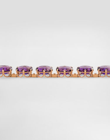 Náhrdelník Dolce & Gabbana Anna Necklace In 18-carat Red Gold With Amethysts And Diamonds Fialová | WNSB1GWAME18M307, 2