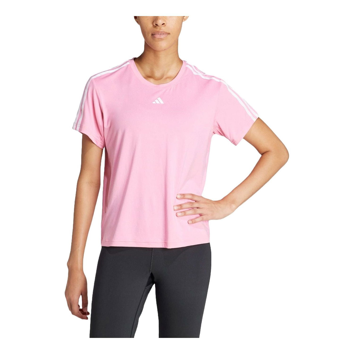 Tričko adidas Originals Training Essentials Three Stripe Tee Ružová | IS4215, 0