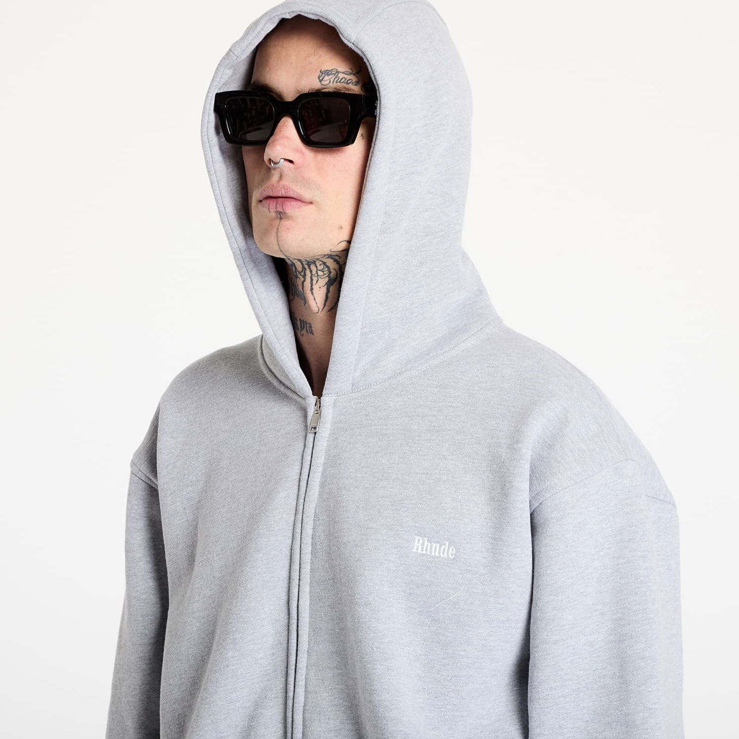 Mikina Rhude Rhude Classique Full-Zip Hoodie Šedá | RHSS25HO012293048, 1