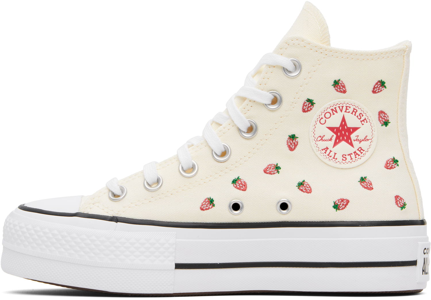 Tenisky a topánky Converse Chuck Taylor All Star Lift Platform Embroidered Strawberries Béžová | A14934C, 1