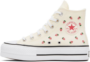 Tenisky a topánky Converse Chuck Taylor All Star Lift Platform Embroidered Strawberries Béžová | A14934C, 1