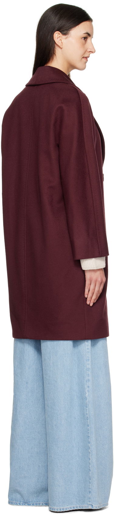 Kabáty Max Mara Max Mara Agenda Double-Breasted Coat Vínová | 2526016081, 2