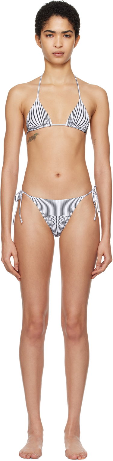 Plavky Jean Paul Gaultier Gaultier 'The Pinstripe Body Morphing' Bikini Bottoms Biela | 25/33-F-BS021-J571-0100, 0