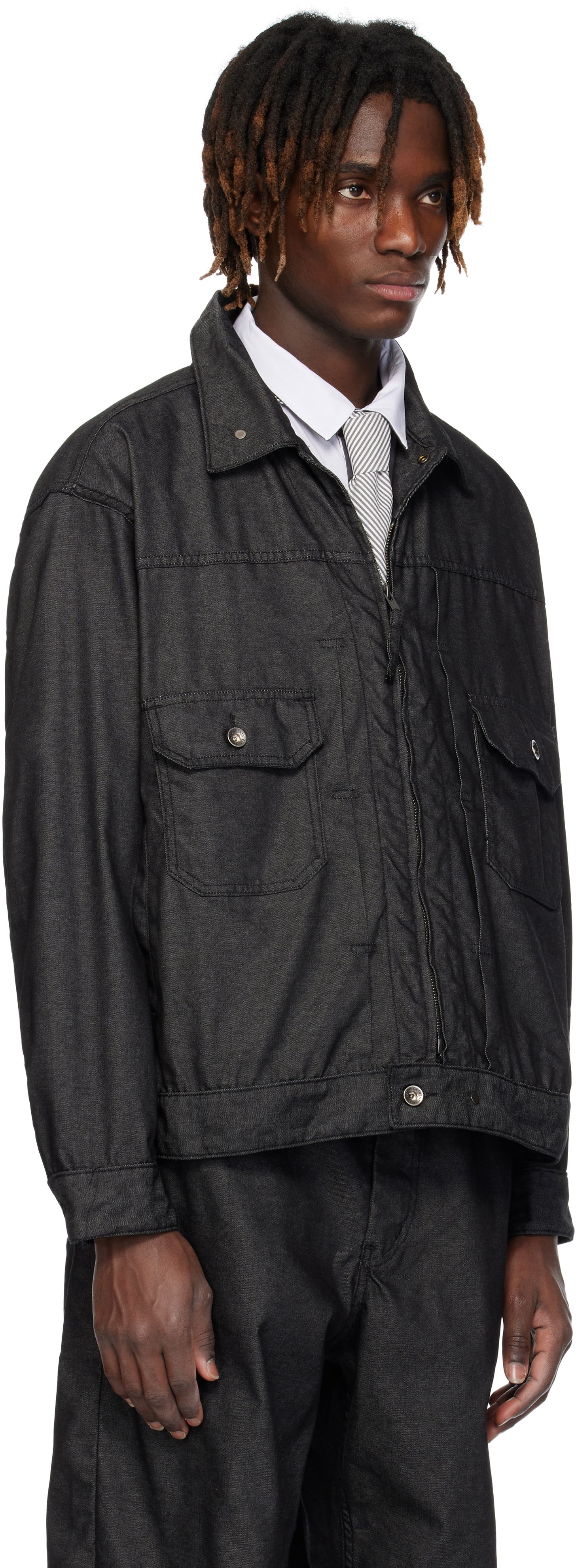 Bunda Engineered Garments Engineered Garments Trucker Denim Jacket Čierna | 25S1D007, 1