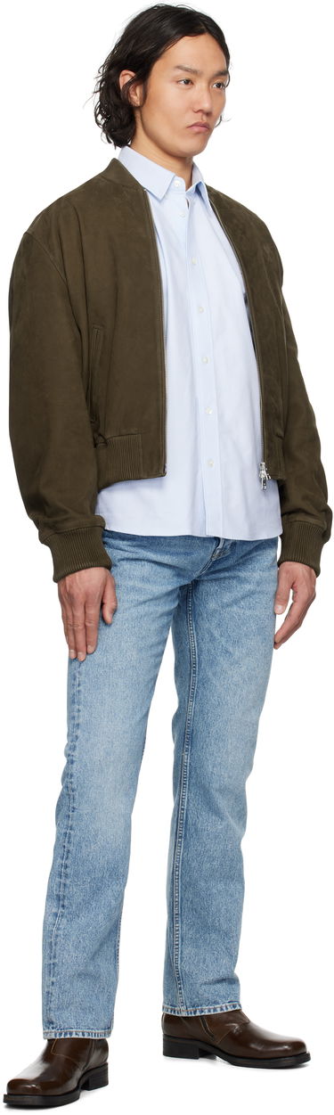 Bomber bunda AMI AMI Paris Zipped Suede Jacket Zelené | HJK152.LH0052, 3