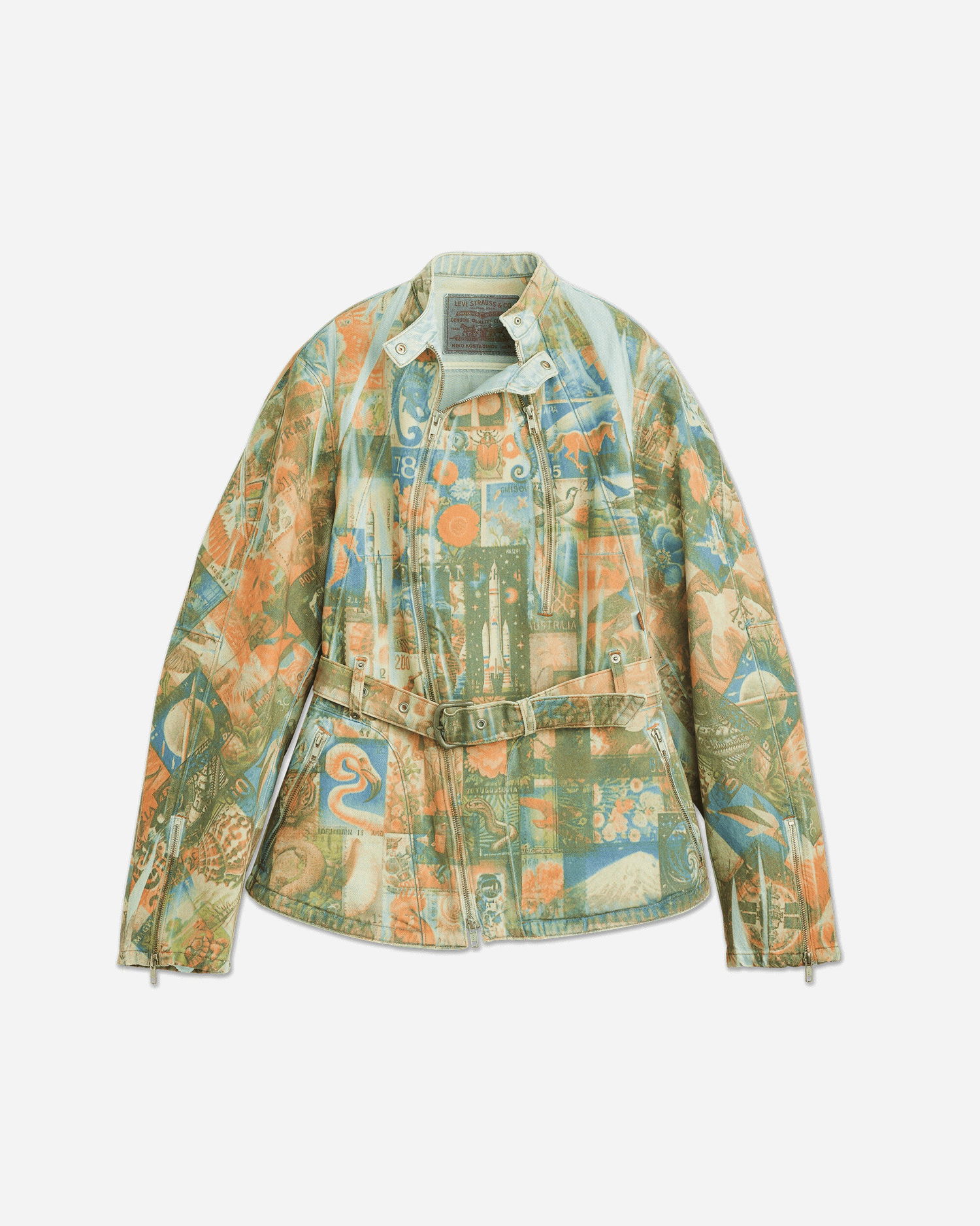 Bunda KIKO KOSTADINOV Levi's Carina Waisted Jacket with Postal Stamp Print Rôznofarebný | 003IR0000 1, 1