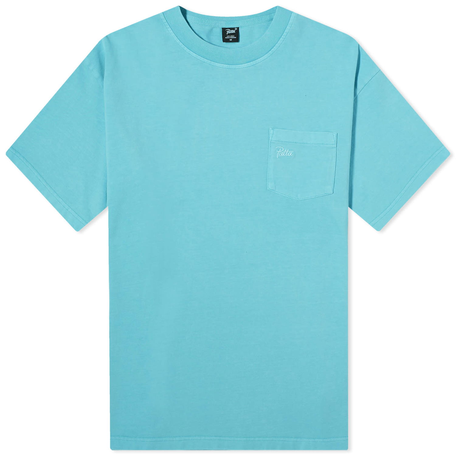 Tričko Patta Washed Pocket T-Shirt Tyrkysová | POC-BS24-290-0140-052, 0