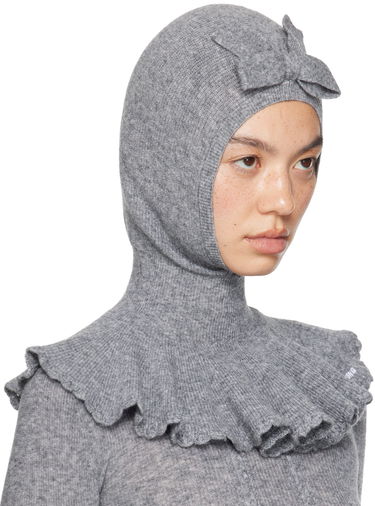 Klobúk SHUSHU/TONG SHUSHU/TONG Knit Cape Balaclava with Bow Čierna | MWDDAC01 RTI068, 3