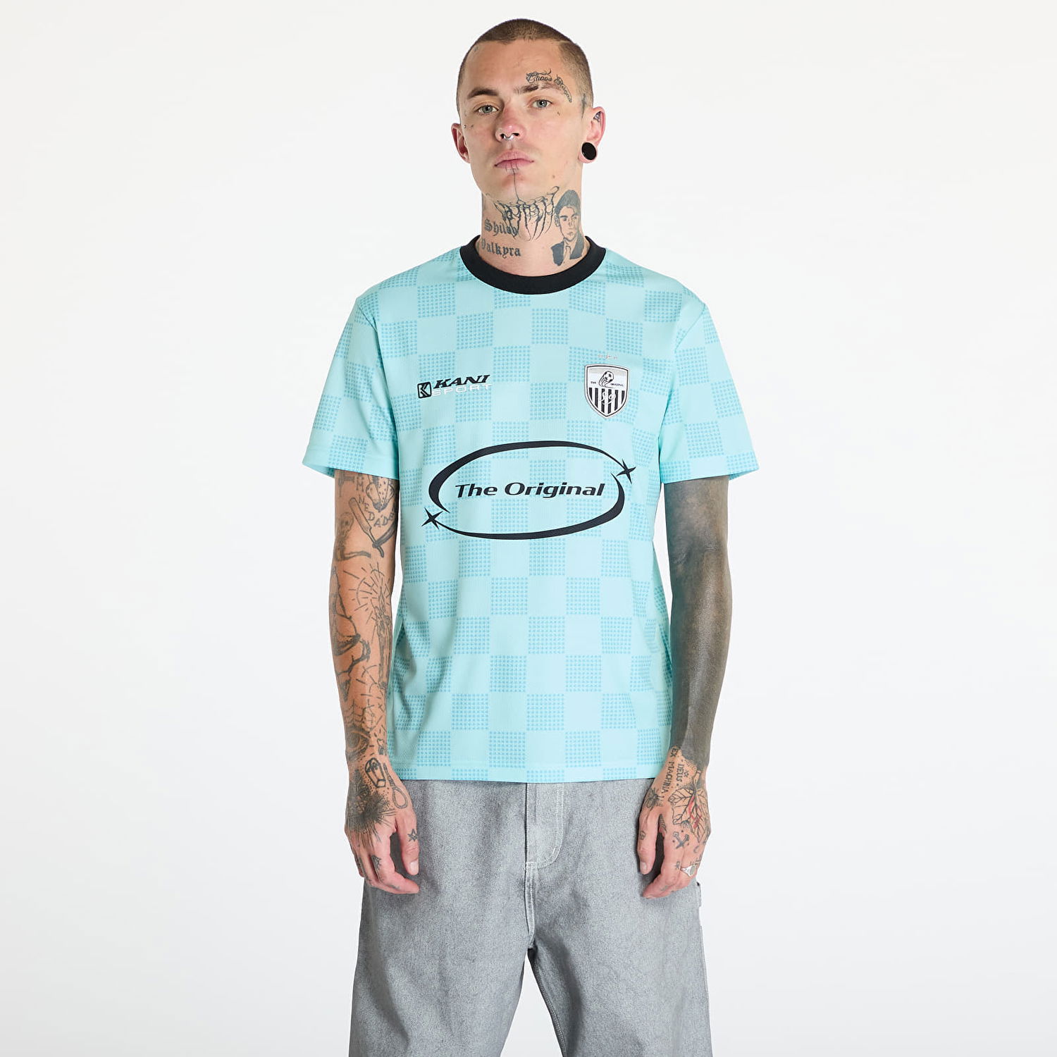 Tričko Karl Kani OG Sport Star Check Trikot Light Blue/ Black Tyrkysová | KU243-002-2, 0