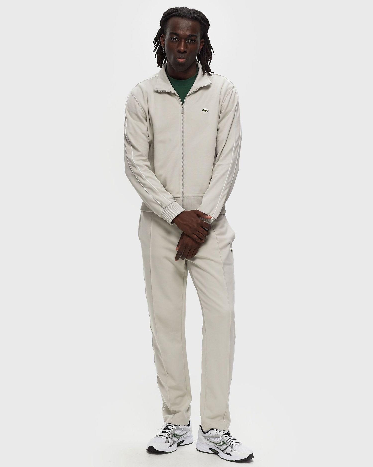 Bunda Lacoste PARIS PIQUÉ TRACK JACKET Béžová | SH1457-BUQ, 1