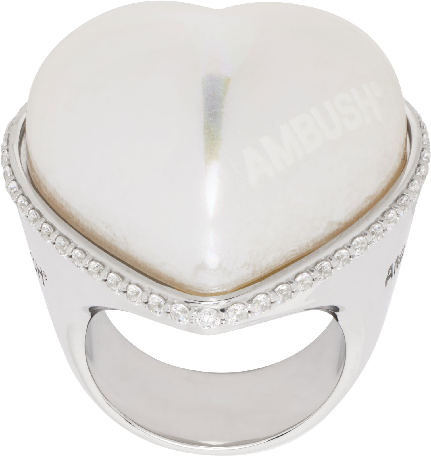 Prsteň Ambush AMBUSH Large Pearl Heart Ring Biela | 12115243, 0