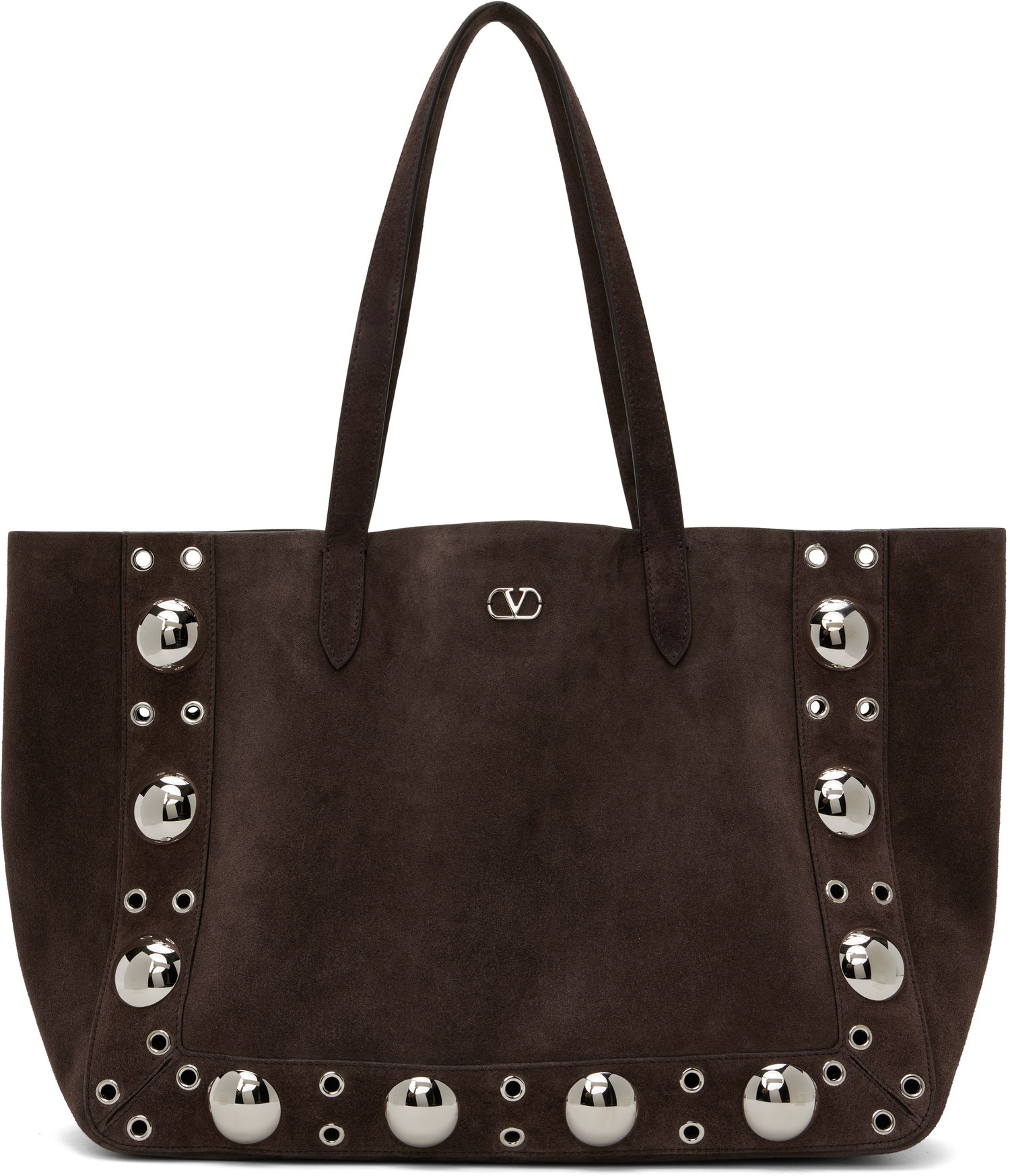 Tote bag Valentino Valentino Garavani Medium Nellcôte Suede Shopping Tote Hnedá | 6W0B0R79JET, 0