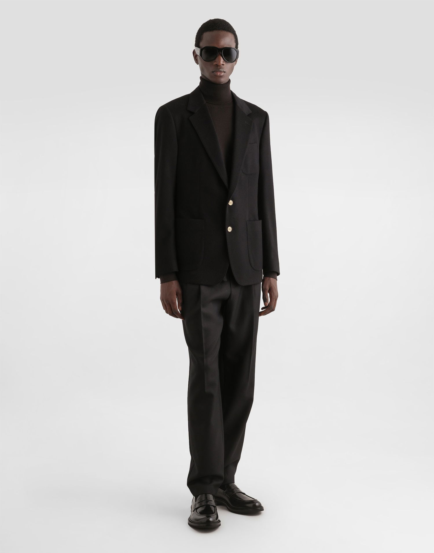 Bunda Dolce & Gabbana Single-breasted Portofino Cashmere Jacket Čierna | G2PT9TFUCA4N0000, 1