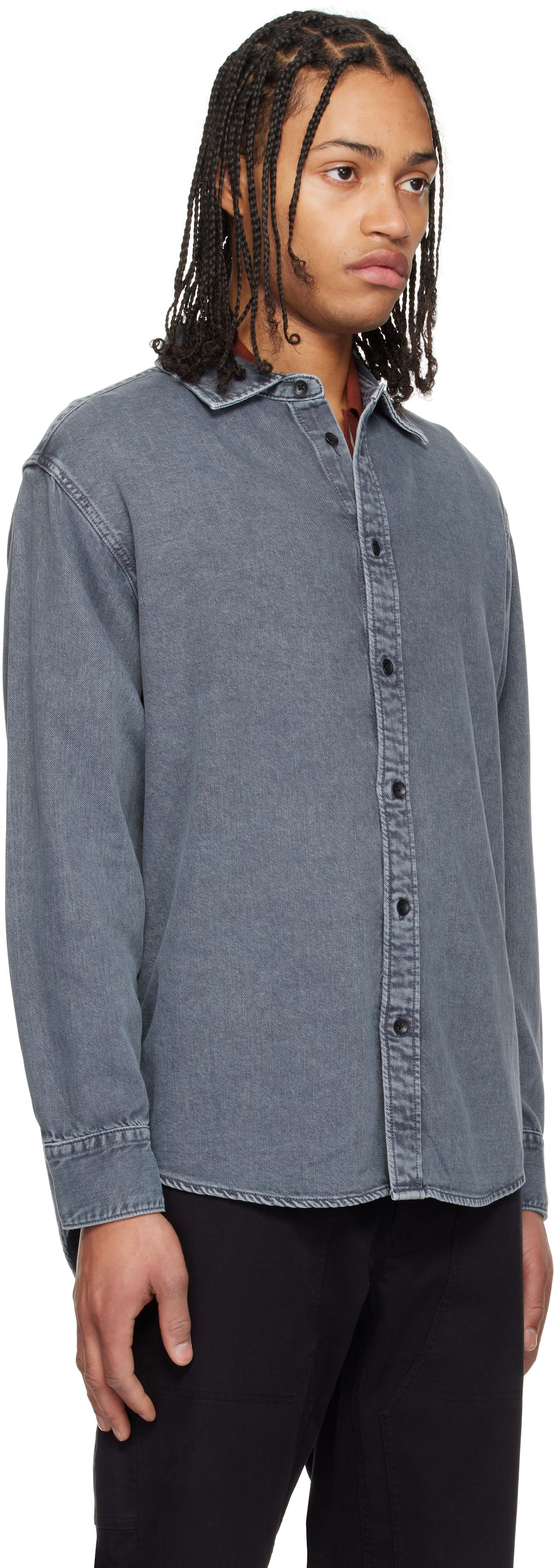 Košeľa rag & bone Rag & Bone Matthew Denim Shirt Šedá | MED24H1438UFAI, 1
