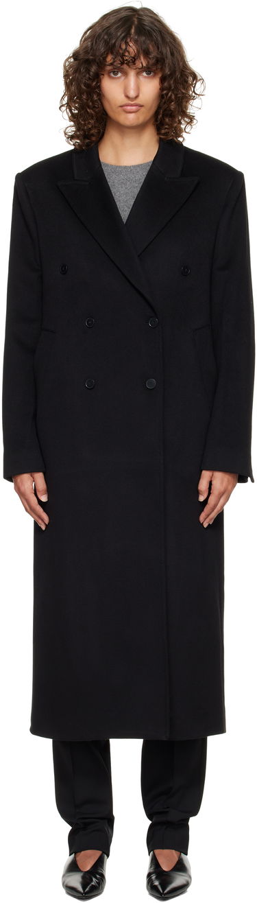 Kabáty Loulou de Saison Loulou de Saison Rosco Double Breasted Long Coat Čierna | ROSCO, 0