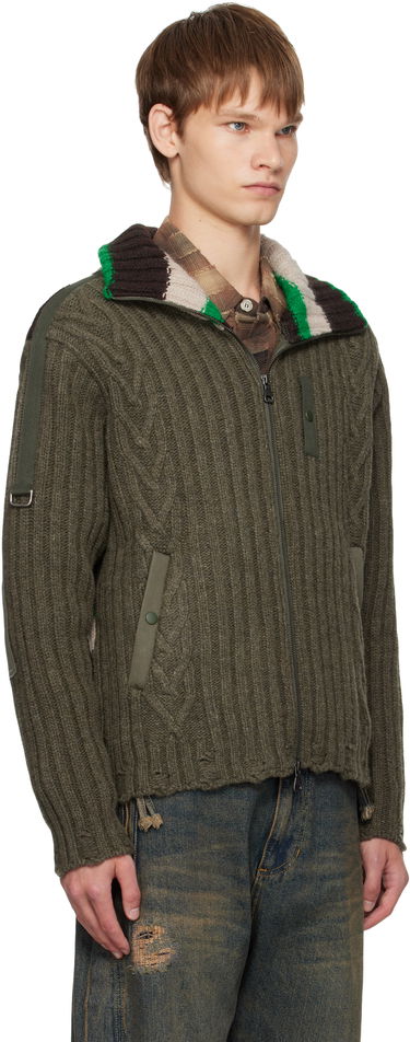 Sveter Andersson Bell Andersson Bell Stripe High-Neck Zip-Up Sweater Zelené | atb1344m, 1