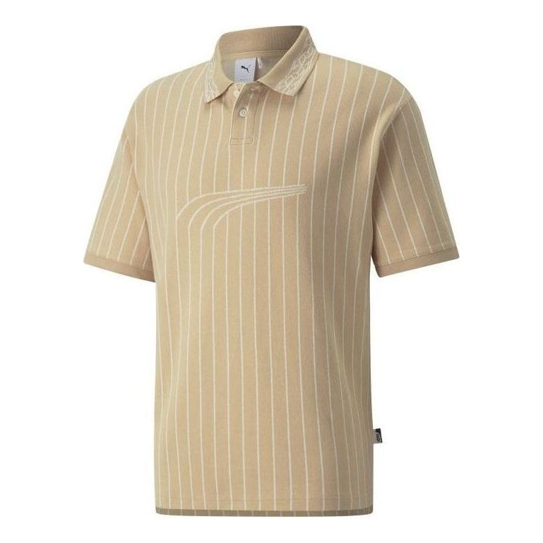 Polo tričko Puma Players Lounge Striped Polo Shirt Béžová | 535803-67, 0