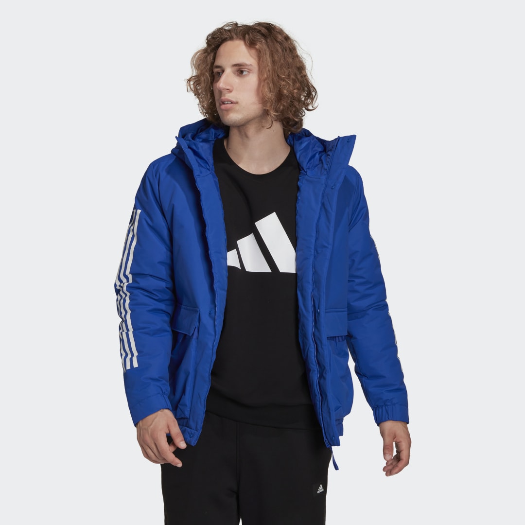 Bunda adidas Originals Utilitas 3-Stripes Hooded Jacket Modrá | GT1706, 0