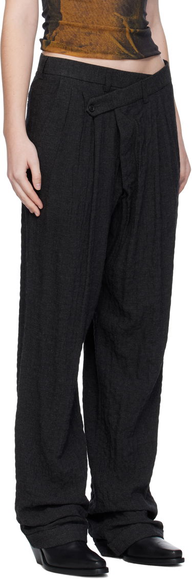 Nohavice R13 R13 Tripe Pleat Crossover Trousers Čierna | R13W7516-R580A, 1
