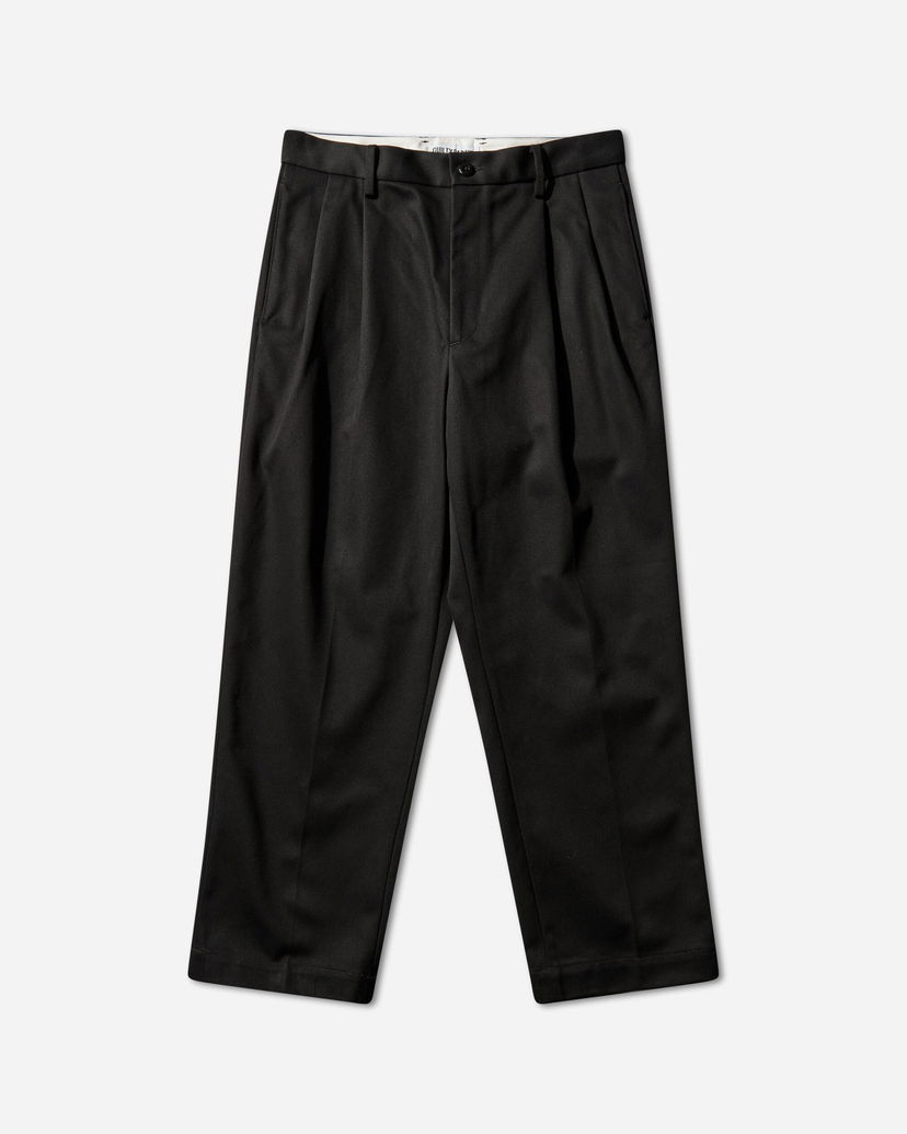 Nohavice WACKO MARIA Double Pleated Chino Trousers (Type-1) Čierna | 25FW-WMP-PT01 BLACK
