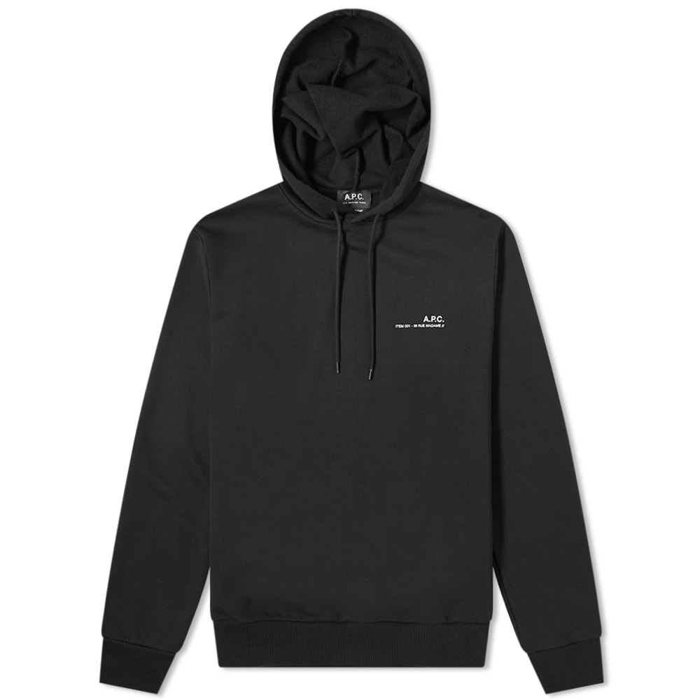 Mikina A.P.C. Item Logo Hoodie Čierna | COEAS-H27672-LZZ, 0
