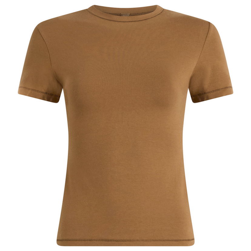 Tričko SKIMS Cotton Jersey T-Shirt Hnedá | AP-TSH-0638-CHA