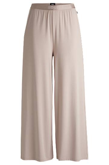 Nohavice BOSS BOSS Wide-Leg Pyjama Bottoms in Stretch Modal Jersey Béžová | 50535703, 0