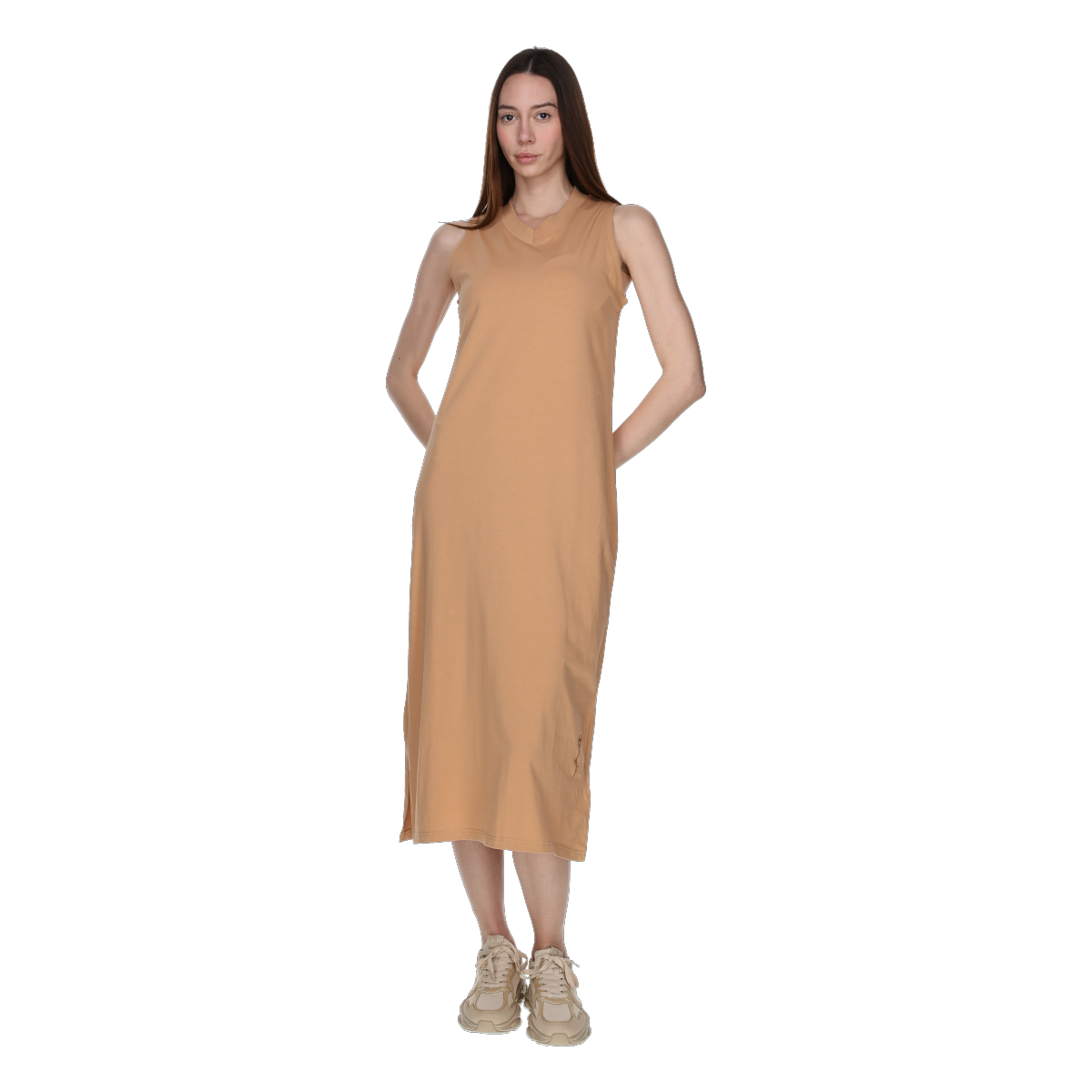 Šaty Champion Sleeveless V-Neck Midi Dress Béžová | 118224-MS002, 0