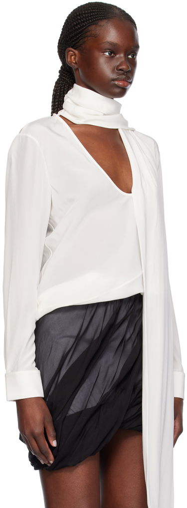 Košeľa Helmut Lang Helmut Lang Scarf Neck Blouse Biela | O01HW522, 1