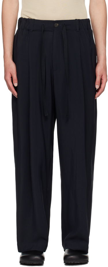 Nohavice Studio Nicholson Studio Nicholson Noam Pleated Trousers Navy | NOAM SNM - 1186, 0