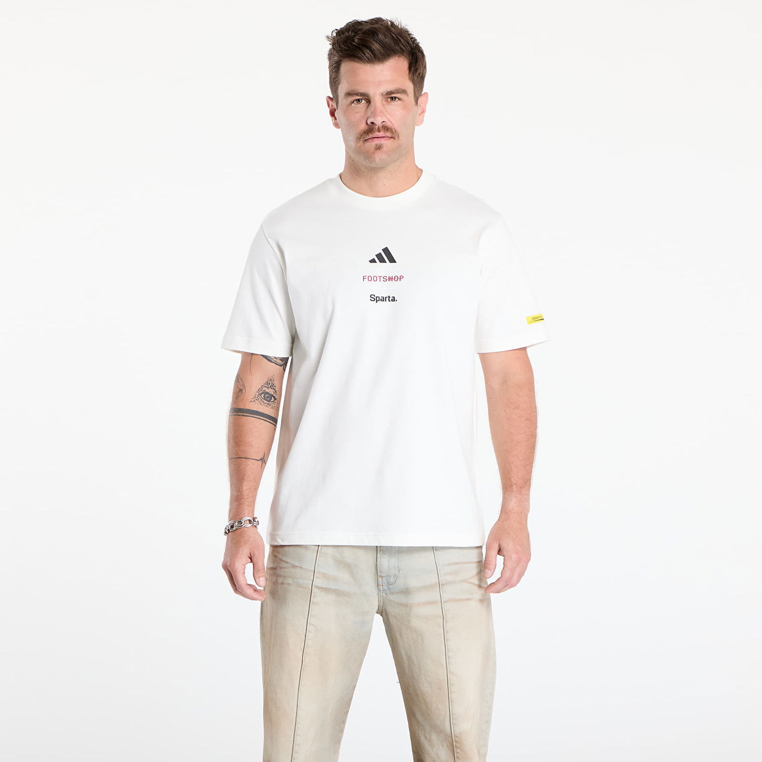 Tričko adidas Performance Footshop x Sparta Crest T-Shirt Biela | FTSHP_493, 0