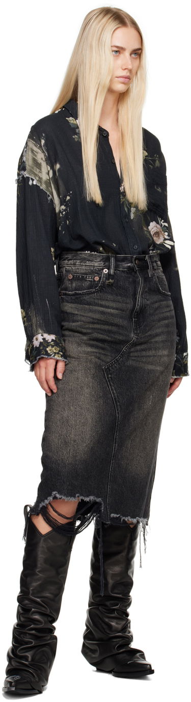 Sukňa R13 R13 Jesse Denim Midi Skirt Čierna | R13WD100-D239D, 3