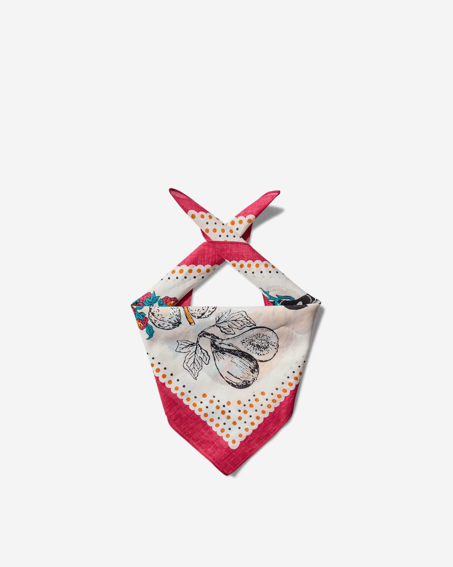 Šál KAPITAL Bandana with Fruit and Figures Print Červená | EK-625BAA PINK, 1