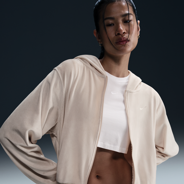 Mikina Nike Nike Sportswear Chill Knit Velvet Full-Zip Hoodie Béžová | HJ0954-104, 0