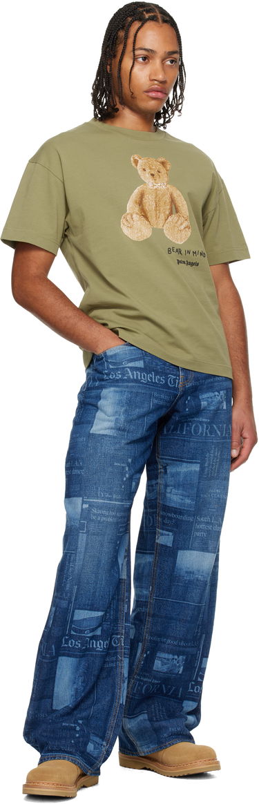 Tričko Palm Angels 'Bear In Mind' Regular T-shirt Zelené | PMAA109F25JER00A5860, 3