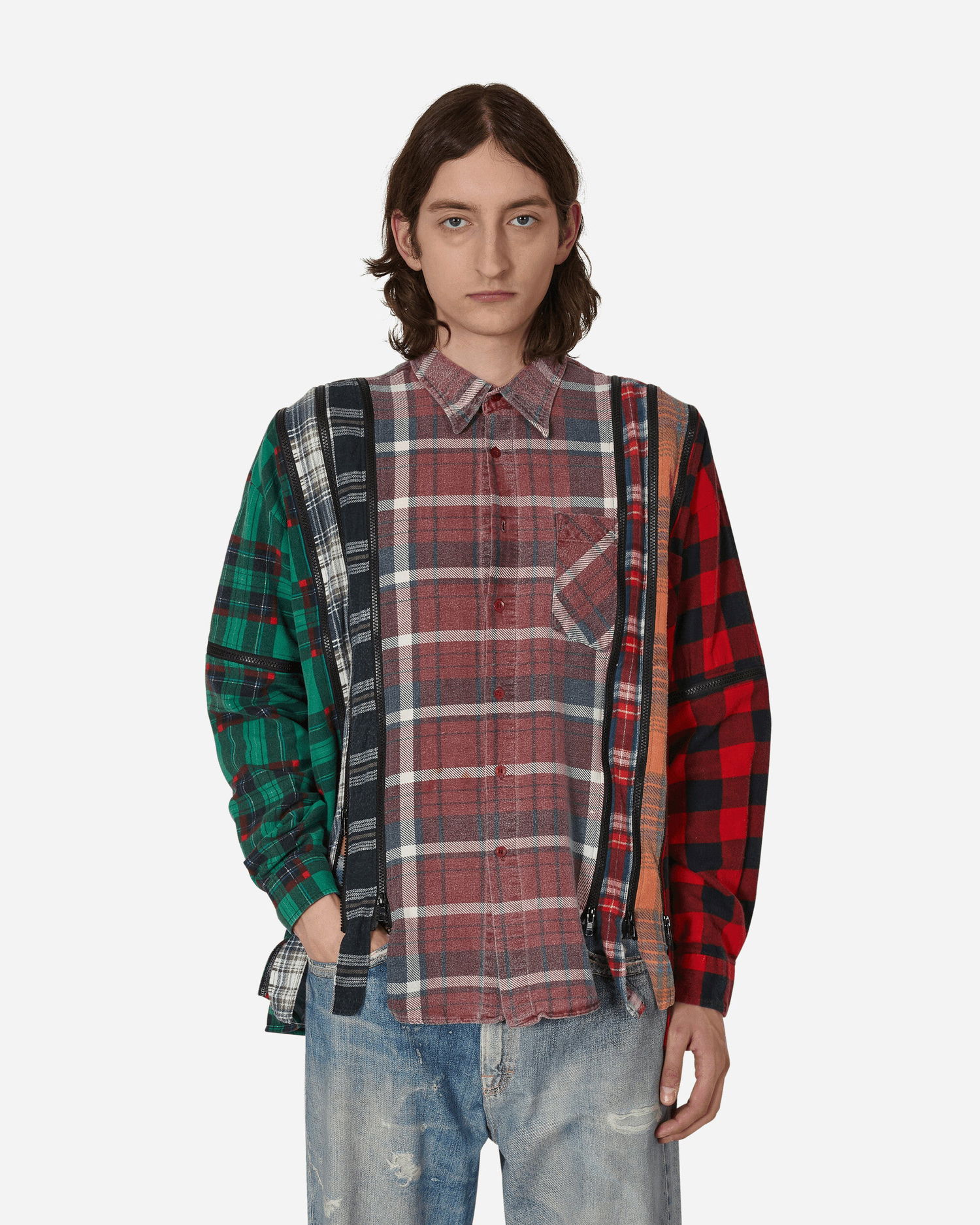 Košeľa Needles Wide Flannel Shirt Červená | MR343 1014, 0