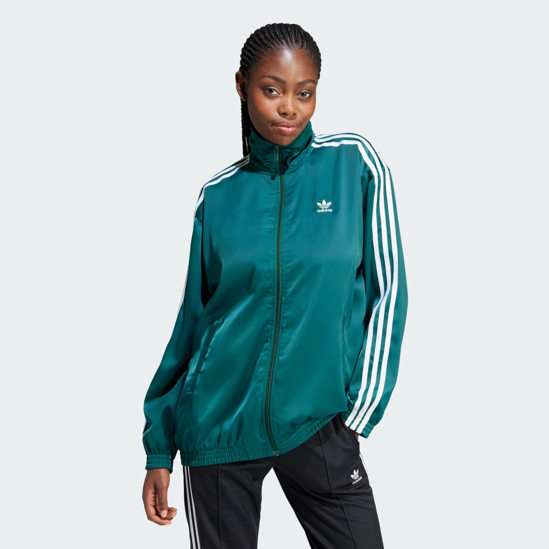 Bunda adidas Originals Loose Satin Track Top Zelené | IP0699, 0