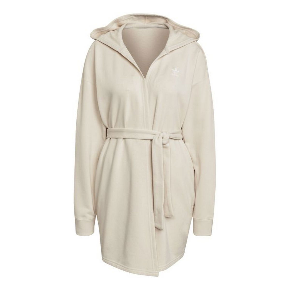 Mikina adidas Originals Hooded Fleece Wrap Dress Béžová | HU1637, 0