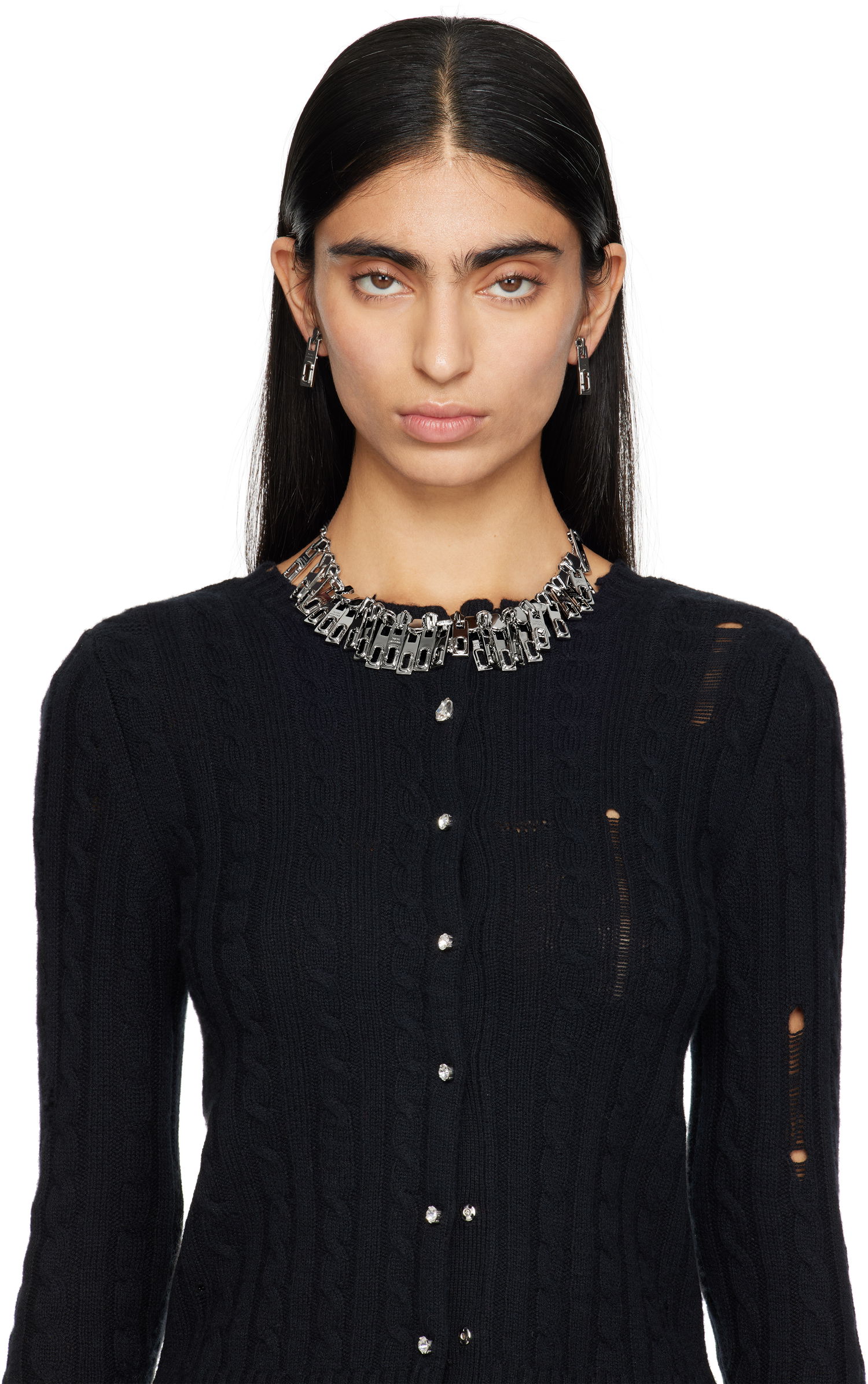 Náhrdelník Marc Jacobs Marc Jacobs J Marc Zipper Statement Necklace Metalická | 2R4JNC001J19, 1
