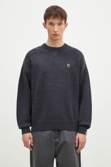 Sveter BAPE One Point Logo Knit Sweater Modrá | 1K80120305, 0