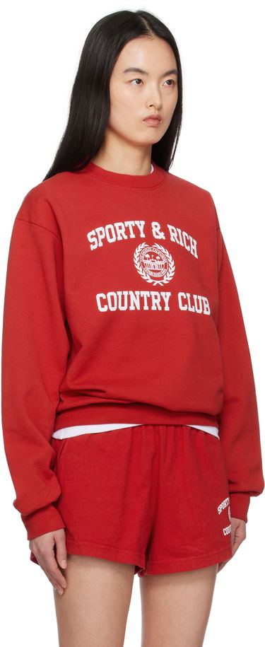 Sveter Sporty & Rich Sporty & Rich Varsity Crest Crewneck Sweatshirt Červená | ST071606218RE15, 1