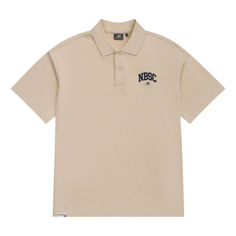 Polo tričko New Balance Logo Polo Tee Béžová | 5FD25363-CRE
