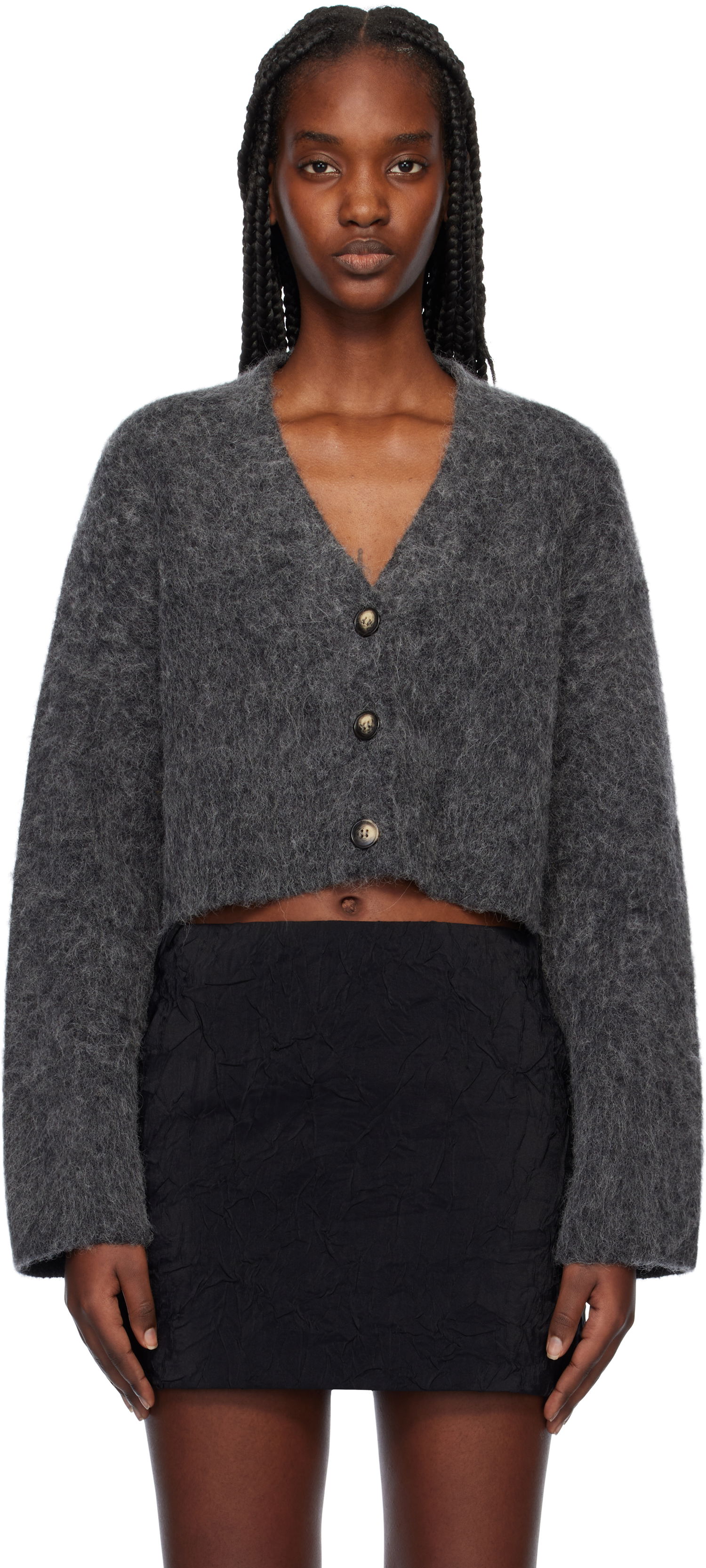 Sveter Nanushka Cropped Cardigan Šedá | NW24FWSW44497, 0
