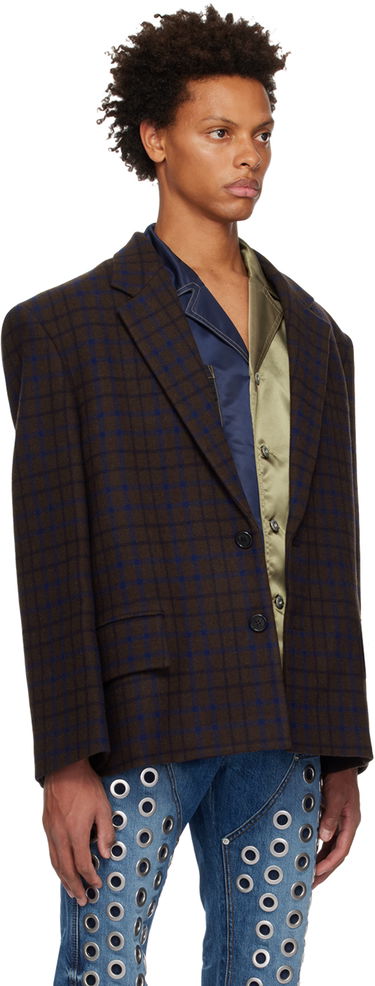 Bunda We11done Check Blazer Hnedá | WD-JK3-22-102-M-BR, 1