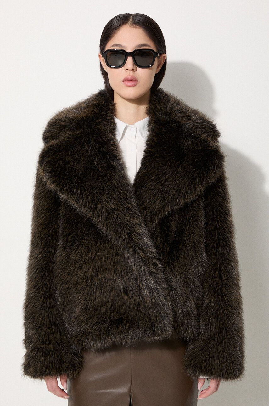 Kabáty KENZO Short Fake Fur Blouson Jacket Čierna | FE62BL1869FP.90, 0