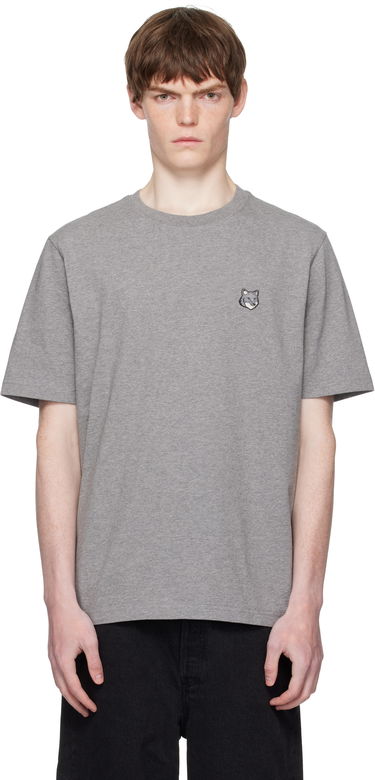 Tričko MAISON KITSUNÉ Maison Kitsuné Fox Head Patch Comfort T-Shirt Šedá | PM00108KJ7025, 0