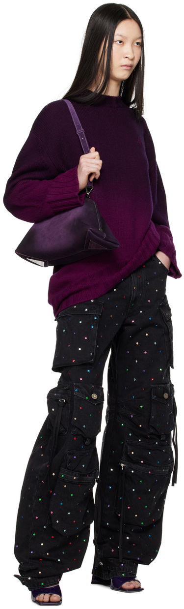 Cargo nohavice The Attico The Attico Crystal-Embellished Cargo Jeans Čierna | 247WCP84 D075S, 3
