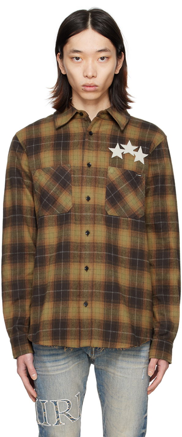 Košeľa AMIRI AMIRI Star Plaid Shirt Hnedá | PS24MSL011